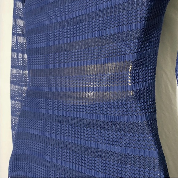 Solace London Dress Navy Blue Maxi Long Semi Sheer Party Xmas Size 8 Bodycon - Picture 10 of 14